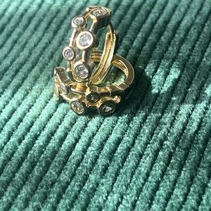 Perfect Christmas gift, laminated Gold tone Hoop Earrings